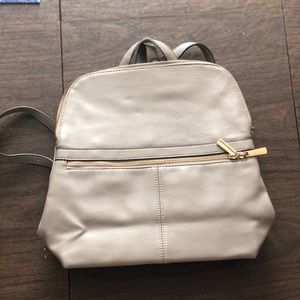 A New Day Gray Faux Leather zipper backpack